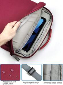 13-Inch Polyester Merlot IPad Sleeve, Solid Color Compatible With Ipad Tablet, Lightweight Portable Shoulder Messenger Bag, Large Capacity For Travel, Office, Commuting, Shockproof