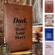 1pc Mom,I Want To Hear Your Story,DAD Story Journaling Notebooks,Sharing Life And Love,Guided Family Keepsake Journals To Share Life & Love Stories,Hardcover Book Wrapped In Leather Wedding Guest Book,School Supplies,Back To School