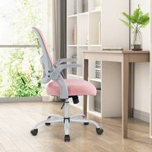 Sweetcrispy Office Chair, Desk Chair, Ergonomic Home Office Desk Chairs, Computer Chair With Flip Up Armrests, Mesh Desk Chairs With Wheels, Office Desk Chair, Mid-Back Task Chair With Ergonomic Lumbar Support,Pink