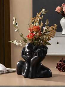 One Artistically - Designed Vase In The Shape Of A Woman With Hands Cupping Her Face. It's Simple Yet Stylish, With A Uniquely Charming Hand - Cupping - Face Design. Ideal For Arranging Fresh Or Artificial Flowers, And Can Also Be Used For Storing Cosmetics. Suitable For Decorating Living Rooms And Bedrooms All Year Round, A Must - Have For Daily Home Decor. Room Decor Flower Vase Glass Vase