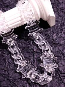 1pc Fashion Unique Creative Exquisite Funny Brilliant Luxurious Versatile Hip-Hop Punk Streetwear Style Transparent Chain Thorn Spikes Necklace, For Men's Casual Wear, Holidays & Party
