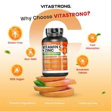 Vitamin C 1000mg With Zinc Vitastrong, 150 Vegan Tablets (5 Month Supply), High Dose For Immune Defenses, Premium Quality With Pure Vitamin C - Others - View 5
