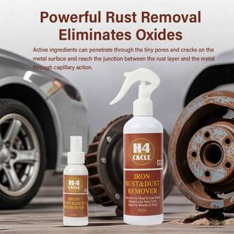 H4Cacle Iron Out Rust Remover Spray The Ultimate Wheel Cleaner For Car Detailing & Removal Of Iron Particles For Car Wheels & Metal Surfaces Agent Faucet Stainless Steel Rust Remove