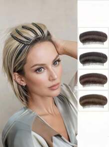 1 Stück Haar Volumen Kamm - Unsichtbarer Wurzellifter, geeignet für hohe Krone, dicke Clip-in Extensions (schwarz/braun), Styling flauschige Einsätze, geeignet für Pony und hohe Dutt, ideal für Hochzeiten, Dates und den täglichen Gebrauch, 3 Sekunden hohe Krone (optische Erhöhung um 3cm), Erste-Hilfe-Artefakt (Retter für fettiges/flaches Haar), Haarklammern, Haarspangen