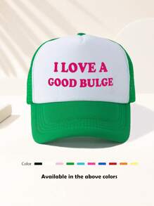 1 pièce Casquette de baseball unisexe à lettres "I LOVE", drôle pour le jour de match, réglable, chapeau de soleil pour l'extérieur, printemps et automne, voyage, vacances à la plage, sports, style Y2K, chapeau de papa, casquette de camionneur respirante en maille, meilleur cadeau de vacances