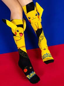 pokemon Cute Pikachu Knee-High Stockings, A Fashionable Children's High Stocking Party. School Is Back In Session. Fun And Fashionable Pikachu Little Fans, Children's Gifts