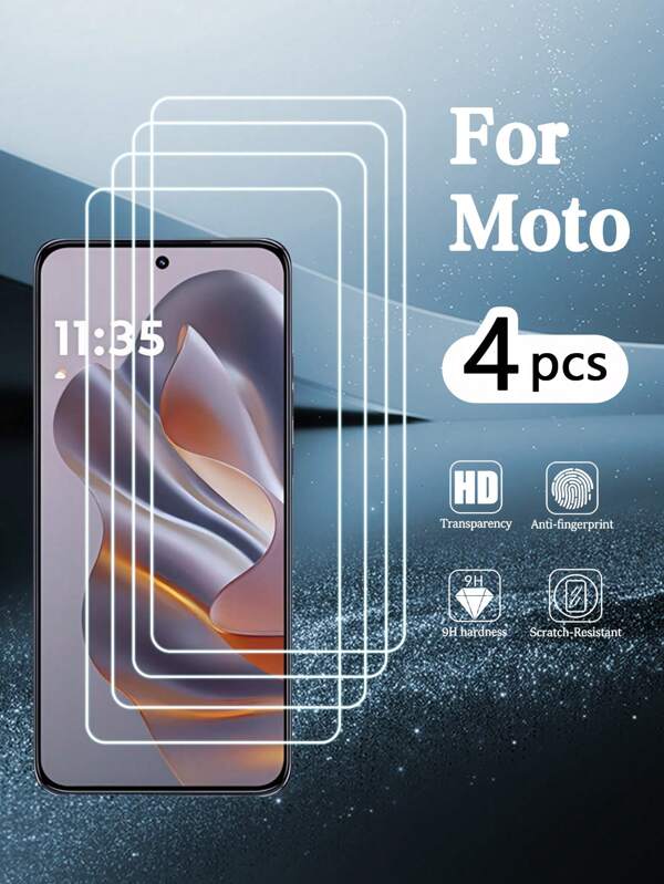 [4 pakketten] Screenprotector voor gehard glas, film, breukvast en case-vriendelijk, 9H hardheid, HD-beschermfolie, cadeau voor verjaardag, familie, vrienden, telefoonschermbeschermer, telefoonaccessoires