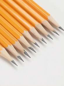 12/24pcs HB Wooden Pencils With Eraser Tops, Stationary And Study Supplies School Supplies,Back To School