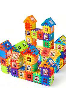 50/100 piezas Grandes bloques de construcción entrelazables creativos, juego de construcción educativo STEM, regalo de cumpleaños para niños de 3+ años - Multicolor - Ver 2