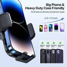 Adjustable Carbon Fiber Car Suction Cup Phone Holder - Stable, Non-Shake Grip, Fit For Various Mobile Phones And Cars, Extendable Arm For Secure Mounting, Phone Holder For Car