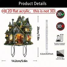 Märchengarten Gartenstecker - Acryl Outdoor Deko mit Reben und Grünpflanzen, verspielter Figur und bunten Blumen, ideal für den Unabhängigkeitstag oder Fantasy-Motiv Gärten, verspielter Garten Akzent | Vintage Garten Kunst | Reben Cottage, Feengarten Accessoire