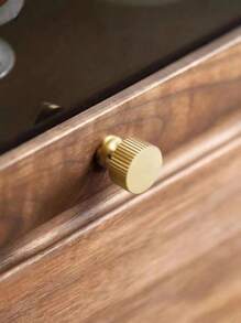 4 Solid Handles For European Furniture, Suitable For Drawers, Wardrobes, Cabinet Doors, Kitchen Cabinets, Dressing Tables, And American Furniture Home Decoration Solid Single Hole Handles. Brass Material, Free Screws Included
