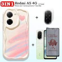Protector de pantalla 3 en 1 para Redmi A5 - Película cerámica mate, película de privacidad, película para lente de cámara; Funda de gel 2 en 1 Dopamine para Redmi A5 - 4# 3 en 1 - Ver 2