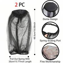 1/2 pieza Red Antiinsectos, Malla Anti-Mosquitos para exteriores, Protección contra Moscas y Bichos | Ultra Grande y Larga, Agujeros Extra Finos para Camping, Senderismo, Pesca, se Adapta a Todos los Sombreros