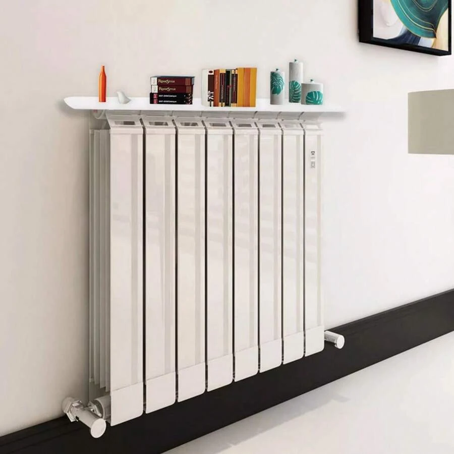60cm White Radiator Cover Shelves Easy Fit MDF Wood Shelf Including Brackets - 變體1 - 查看 1