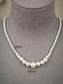 Collana elegante con perle finte sfumate, gioiello classico minimalista, collana choker di moda di lusso, accessori per maglione da donna