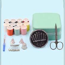 Bộ dụng cụ may vá du lịch mini 1 chiếc, Bộ dụng cụ may vá bằng da giả, Bộ dụng cụ may vá nhỏ cho người mới bắt đầu, Có hộp đựng thêu chữ thập có khóa kéo (Hộp cũng có thể được sử dụng để đựng đồ trang sức) - Bộ dụng cụ may vá thủ công hoàn chỉnh tự làm thích hợp cho du lịch và sử dụng tại nhà, Có nhiều màu sắc - Nhiều màu - Xem 5
