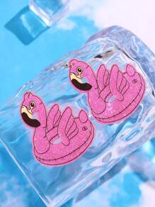1 par de brincos pendurados de acrílico em forma de cisne rosa, modernos, alegres, versáteis, divertidos e fofos para mulheres, adequados para uso diário, festas, praia e verão