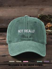 1pc Printed "NOTREALLY" Washed Baseball Cap, Adjustable Outdoor Sun Hat For Spring/Autumn Travel Beach Vacation, Y2K Style For Youth - Baseball Cap - View 13