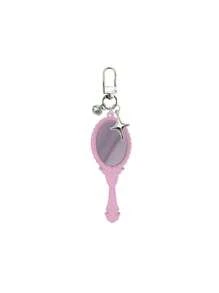 Vintage Girl Mini Mirror Charm Gothic Style Keychain,With Bell And Four Pointed Star,Makeup Mirror Bag Pendant,Perfect Gift For Birthdays & Special Occasions,Key Chain Ring Bag Backpack Charm Car Hanging Pendant Women Girls Gift,Wallet And Handbag Accessories, Keychain Phone Case Accessories,Four Colors Available