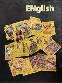 pokemon 55pcs/Box Rainbow Gold Silver Black English Cards Anime Pikachu Charizard Eevee Battle Game Collection Toys Gifts