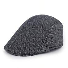 1-3 Pieces Men's Herringbone Flat Newsboy Hat Tweed Newsboy Cap Cabbie Driving Hunting Cap For Men Outdoor Daily Use - one-size - View 2