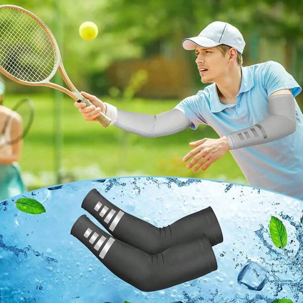 1 Paar Sommerliche Outdoor Sonnenschutz Armstulpen - Atmungsaktiv, schnell trocknend aus kühler Seidentextil, reflektierend für nächtliches Laufen & Radfahren, UV Sonnenschutz Armstulpen für Herren Damen, handwaschbar - Geeignet für Angeln, Sport, Radfahren, Golf, Wandern.