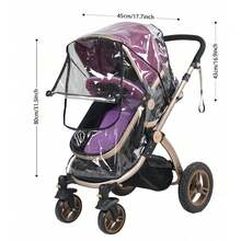 1 件通用婴儿推车雨罩，婴儿推车防风雨罩 - 黑色 - 查看 2