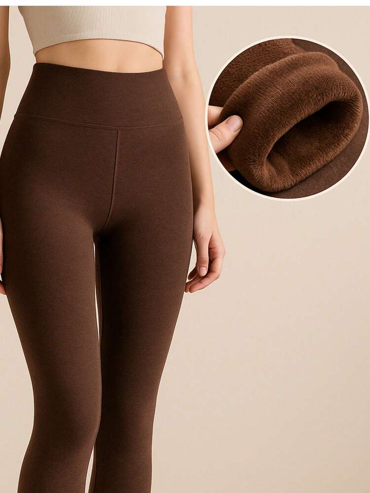 Calça Legging Térmica Forrado Premium - Marrom - Visão 2