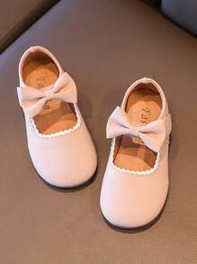 Girls' Princess Shoes, Non-Slip Soft Sole Pink Butterfly Ballet Flats, Suitable For Spring & Autumn
