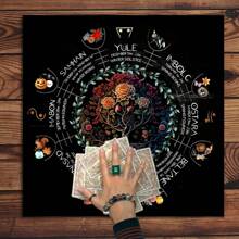 Party Games & Activities Enchanting 12 Constellation Tarot Tablecloth Mystical Vintage Floral Durable Polyester Witchcraft Astrology & Oracle Card Readings Ideal For Home Decor