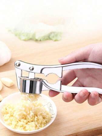 1 件多功能锌合金不锈钢手动拉式蒜泥器，厨房小工具