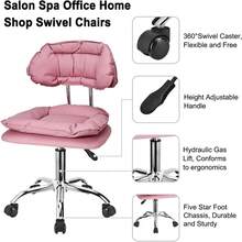Silla Rodante Para Oficina Giratoria Elevable, Maquillaje - Rosa - Ver 6