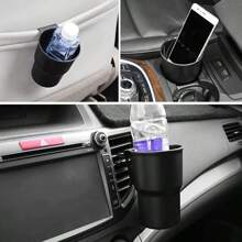 1pc/2pcs Beige/Black/Brown/Random Color Car Trash Bin, Car Air Vent Cup Holder & Trash Can, Suitable For Sedan, Pickup, SUV, RV And Other Car Air Vent, Cup Holder Locations