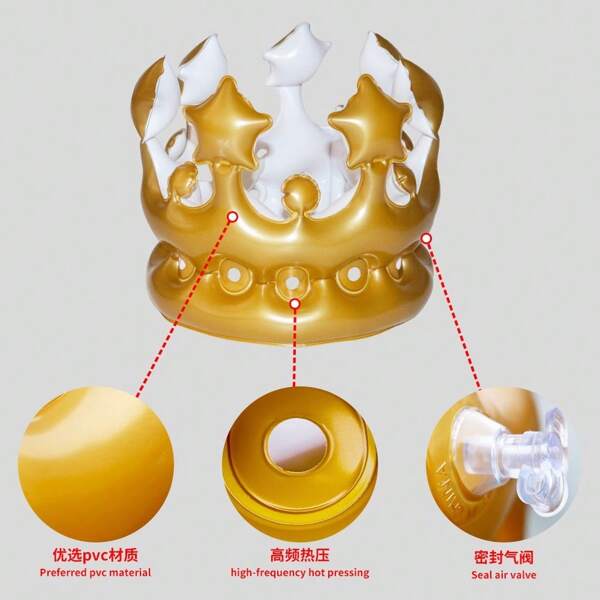 PVC Inflatable Crown, Stage Props Party Tiara For Queen, Birthday, Princess