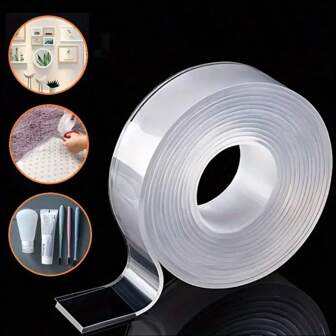 1pc Nano Double-Sided Tape, High Viscosity Invisible Adhesive Tape, Thick Acrylic Nano Tape Home Bathroom Decor Summer