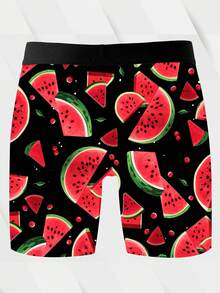 DOKER Pacote com 1 shorts masculinos Novel, feitos de tecido elástico de fibra de poliéster, com estampa de posicionamento, cueca estendida e shorts boxer longos esportivos e casuais. - Multicolorido - Ver 4