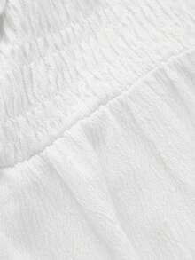 Women Solid Color Knot Front Pleated Hem Tank Top, Minimalist Casual Everyday White Blouse, Summer