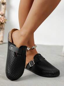 Unisex Adjustable Slip-On House Slippers, Non-Slip & Durable For Indoor/Outdoor Wear - 3600 Black - View 7