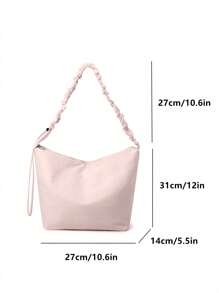 Women's Crossbody Bag Drawstring Shoulder Strap Pleated Canvas Bag Underarm Bag Casual Large Capacity Shoulder Bag