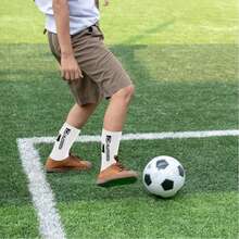 2/6/10双装防滑足球/运动袜，男士运动袜，适用于足球、篮球、美式橄榄球、健身、徒步，黑白配色 - 彩色 - 查看 7