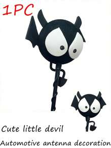 1pc Car Antenna Decoration Ball, Demon Shaped, Made Of EVA, Funny Car Exterior Decor, Creative Christmas Gift