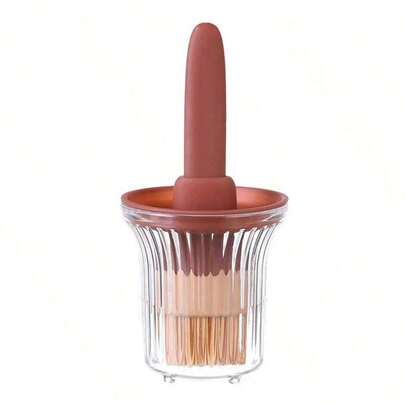 1pc Minimalist Oil Brush With Bottle, High Heat Resistant, Suitable For Cooking, Pancake Making, Grilling, Baking, Daily Use