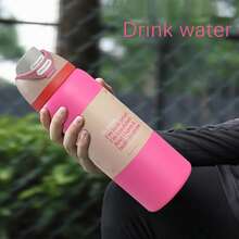 OwaIa Rose Red Large Capacity 32OZ/945ml One Hand Press Open Lid Sports Kettle - Double Drink Stainless Steel Outdoor Sports Kettle With Straw, Double Insulated 100% Leak-Proof Vacuum Bottle, Frosted Non-Slip Travel Cup - Large Capacity 32OZ/945ml - Perfect For Sports Gym, Hiking, Car, Beach Or Outdoor Adventure - 玫紅色 - 查看 5