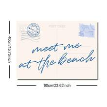 1pc Unframed Meet Me At The Beach Post Card Wall Art Poster Canvas Print Minimalist Summer Coastal Granddaughter Beachy Aesthetic Decor Painting For Apartment,Living Room,Bedroom,Modern Home Decoration