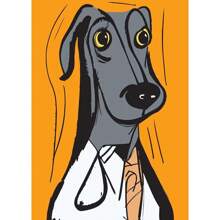 1pc Wall Arts Posters Optional Frame Modern Colorful Cute Dog Posters Canvas Painting Cartoon Abstract Animal Modern Wall Art Picture For Kid Room Home Decoration Painting