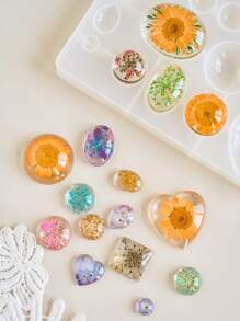 1pc Gemstone Jewellery Silicone Casting Mold,Resin Jewellery Stone Casting Moulds For Epoxy DIY Craft,Earrings,Pendants,Studs Jewellery Making,Multiple Styles