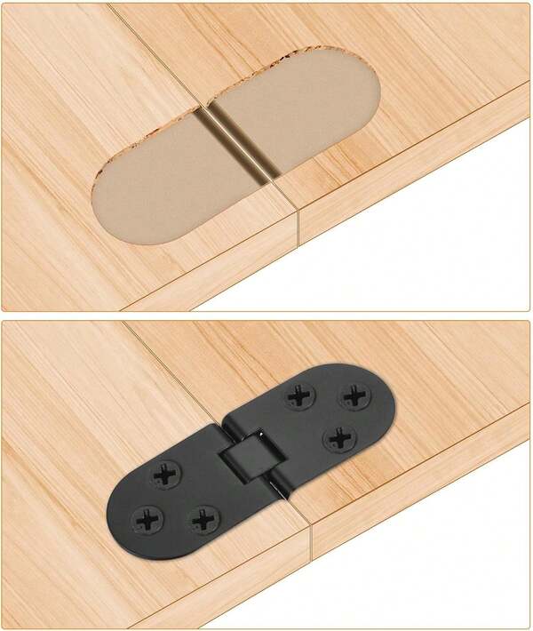 Bisagra de zinc fundido a presión, bisagra plegable, negro mate, 4 piezas