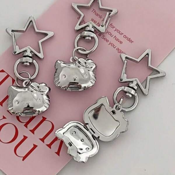 Sanrio INS Style Sanrio Niche Cute Hello Kitty Healing Photo Box Keychain Keyring Bag Earbud Case Pendant Jewelry Gift School Supplies,Back To School