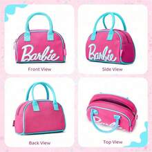 芭比白日光闪耀包子包女卡通可爱手提包化妆包上班族大容量便当包午餐包生日礼物 - 粉色 - 查看 5